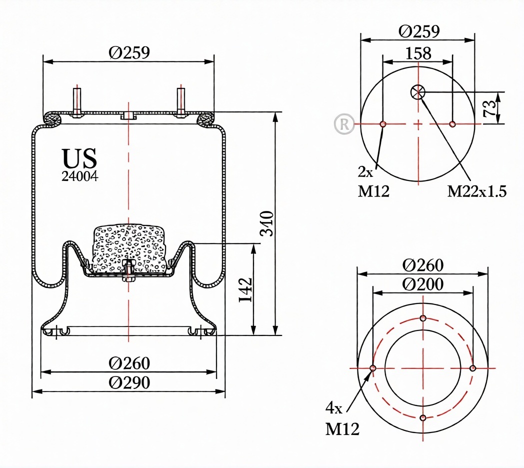 SÜSPANSİYON KÖRÜĞÜ KOMPLE 24004 K  