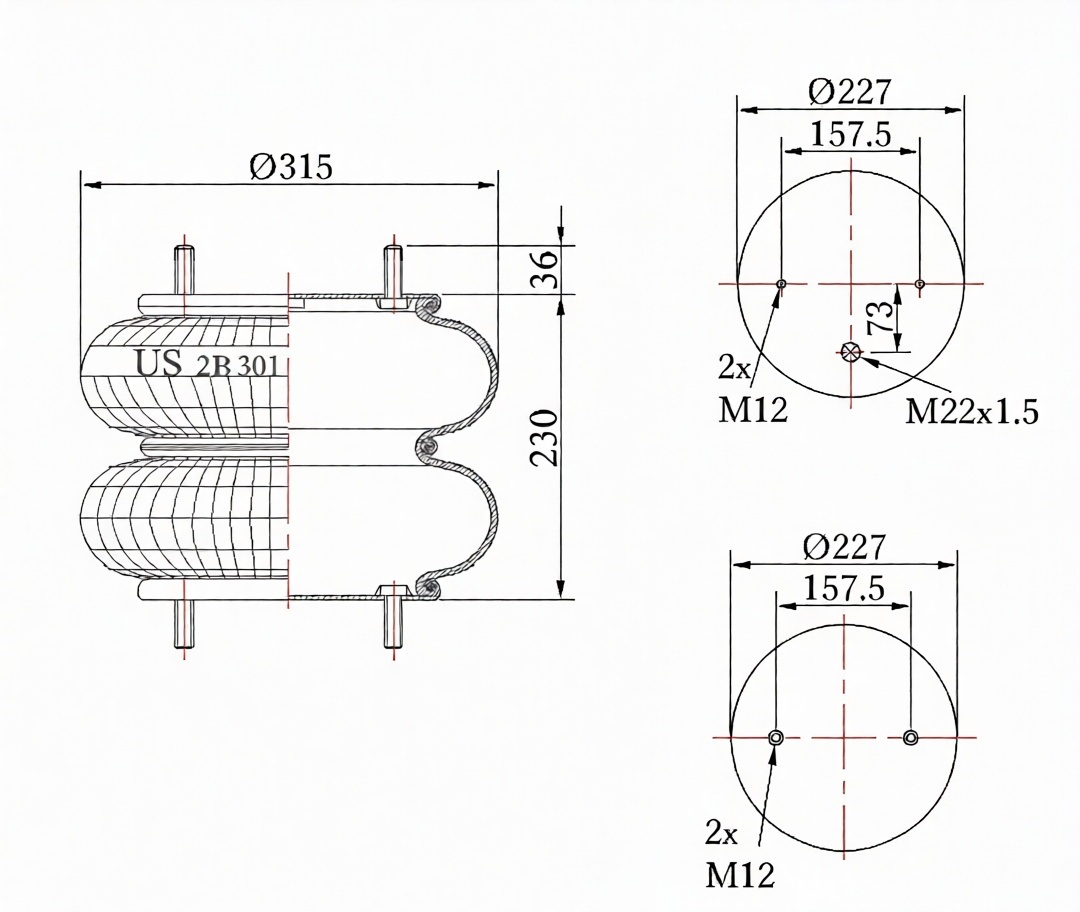 SÜSPANSİYON KÖRÜĞÜ TIRSAN İKİ KATLI 2B301-02  