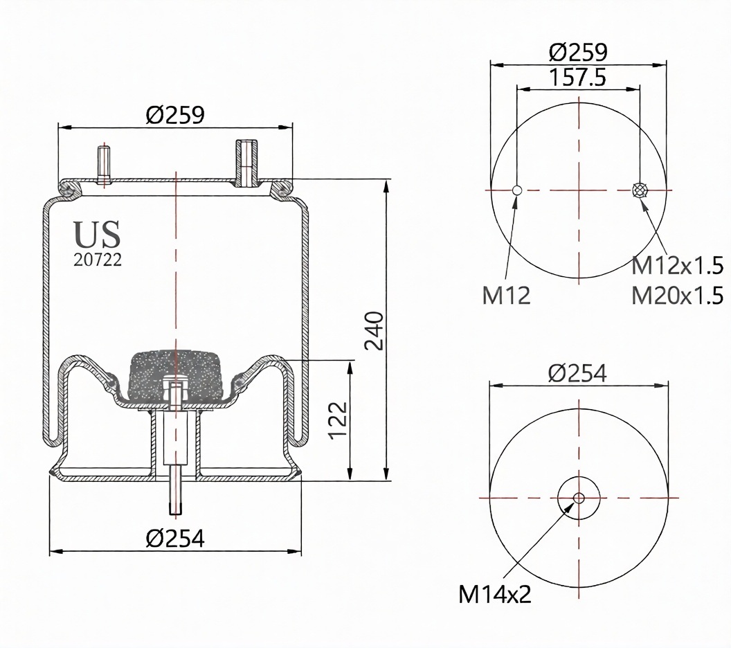 SÜSPANSİYON KÖRÜĞÜ KOMPLE BMC 20722 K  
