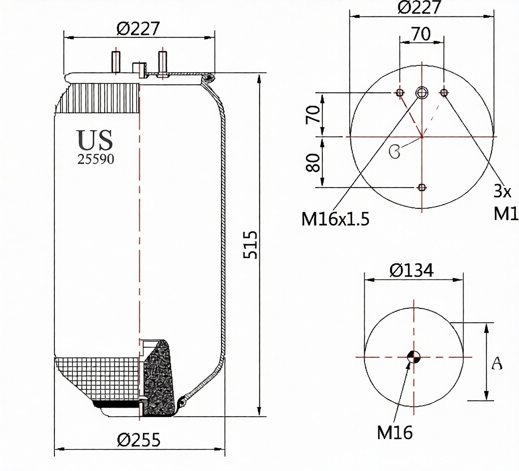 SÜSPANSİYON KÖRÜĞÜ LASTİK FORD F MAX 25590 P 