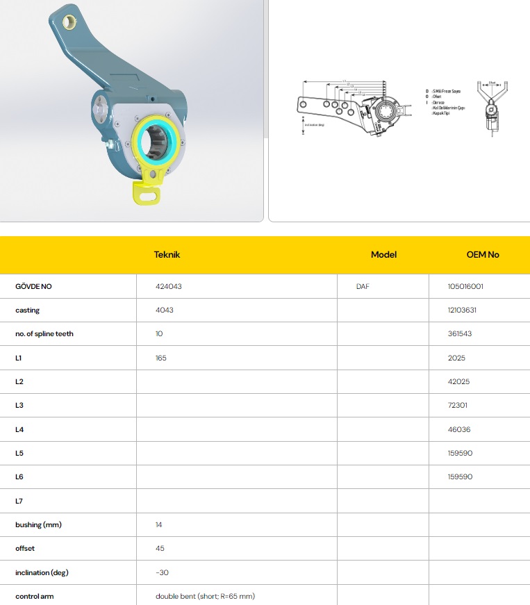 FREN CIRCIRI OTOMATİK DAF UZUN SAP 424043  